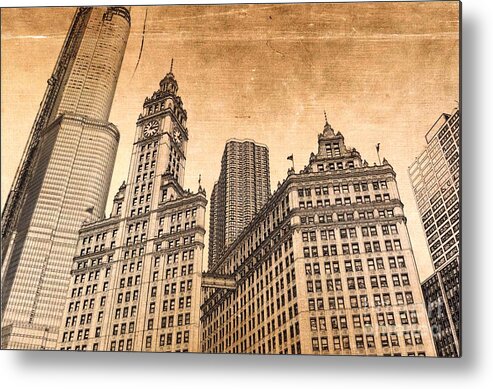Wrigley Tower Metal Print featuring the photograph Wrigley Tower Chicago by Dejan Jovanovic