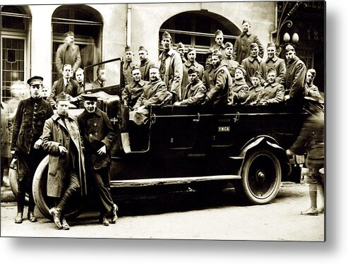 Wwi Metal Print featuring the photograph WWI Touring Paris in 1919 by Historic Image
