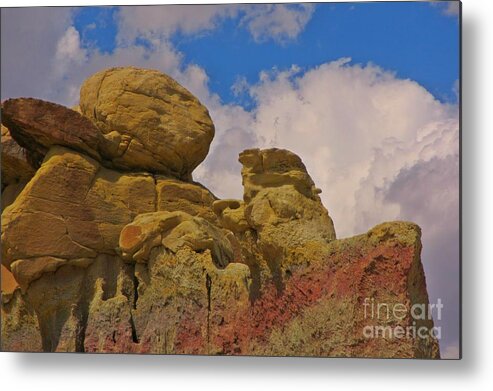 Landscape Art Prints Metal Print featuring the photograph Wyoming Badlands Rock Detail Two by John Malone