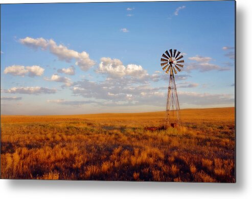 Wyoming Metal Print featuring the photograph Windmill at Sunset by Amanda Smith
