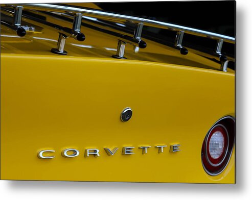 Corvette Metal Print featuring the photograph Yellow Corvette by George Kenhan