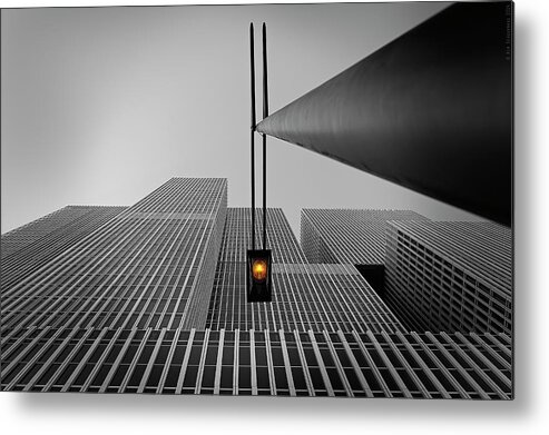 Architecture Metal Print featuring the photograph Yellow Light by Wim Schuurmans