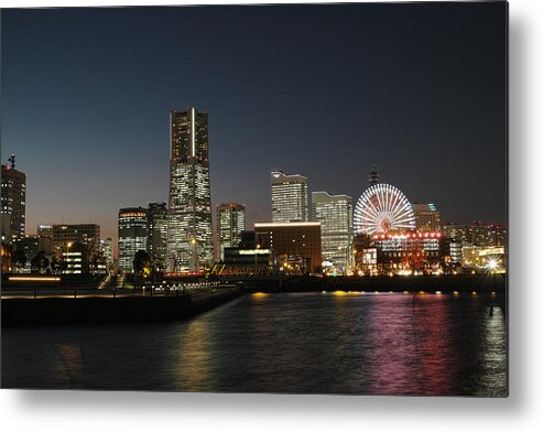 Yokohama Metal Print featuring the photograph Yokohama Night View by By Tddch