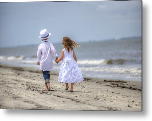 Children Metal Print featuring the photograph Young Love by Deborah Penland