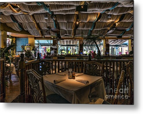 Florida Metal Print featuring the photograph Table at Yabba Island Grill in Naples Florida by William Kuta