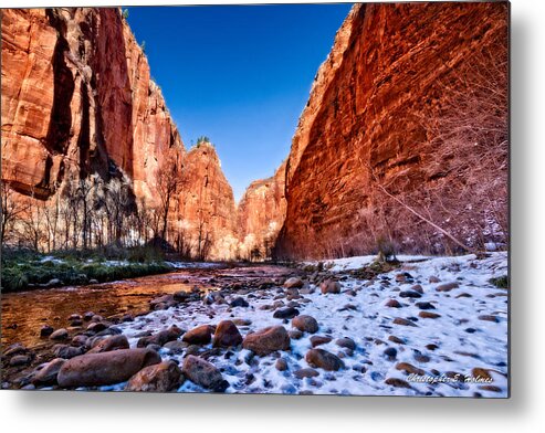 Christopher Holmes Photography Metal Print featuring the photograph Zion Canyon Winter by Christopher Holmes
