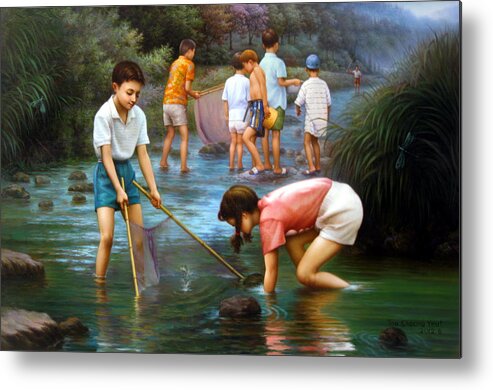 Childhood Metal Print featuring the painting Childhood by Yoo Choong Yeul