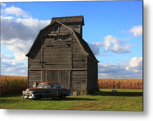 Car Metal Print featuring the photograph Vintage Cadillac and Barn by Lyle Hatch