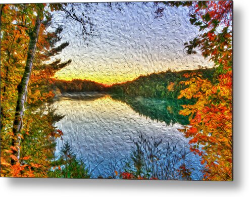 Lake Metal Print featuring the digital art At the lake #1 by Prince Andre Faubert