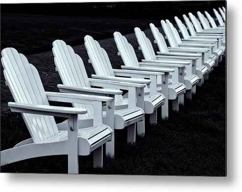 Cape May New Jersey Metal Print featuring the photograph Congress Hall Chairs #1 by Tom Singleton