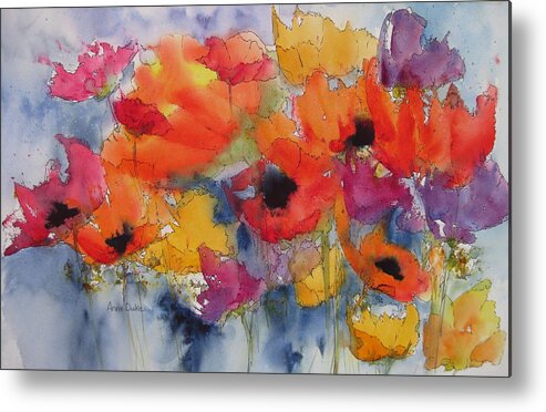 Floral Watercolor Metal Print featuring the painting Floral Fantastic #1 by Anne Duke