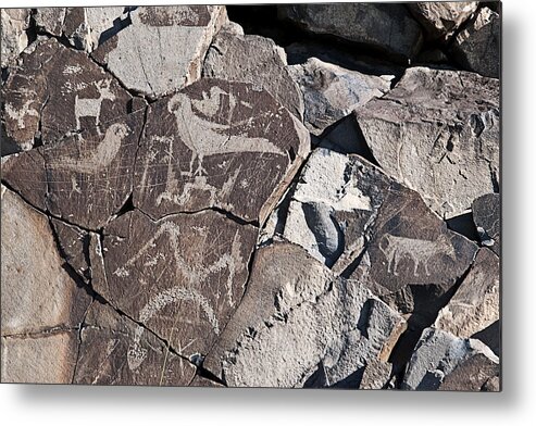 Petroglyphs Metal Print featuring the photograph Petroglyphs #1 by Melany Sarafis