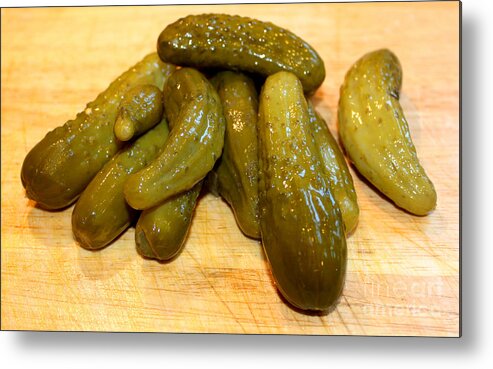 Food Metal Print featuring the photograph Pickles #1 by Henrik Lehnerer