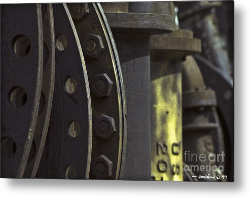 Abstracts Metal Print featuring the photograph Pipes 1 #1 by Jonathan Fine