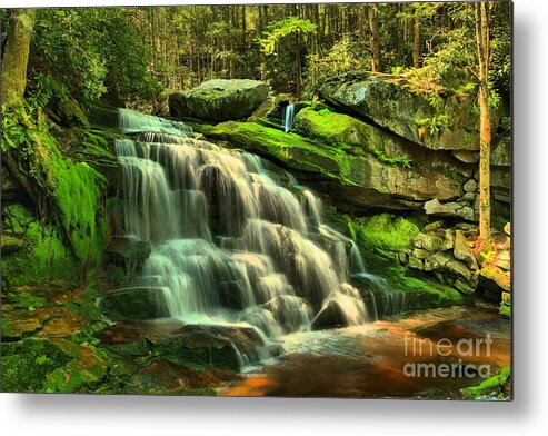 Black Water Falls State Park Metal Print featuring the photograph Pool In The Forest #1 by Adam Jewell