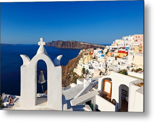 Aegean Metal Print featuring the photograph Santorini - Greece #1 by Constantinos Iliopoulos
