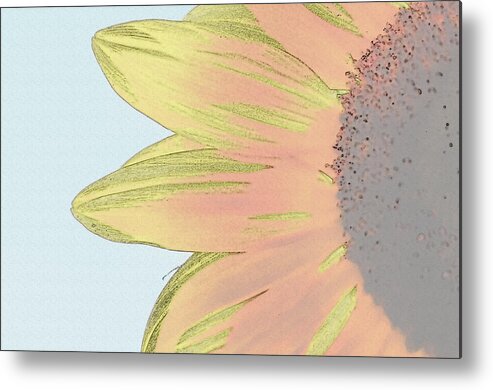 Flower Metal Print featuring the digital art Sunflower Close Up #1 by Brandon Bourdages