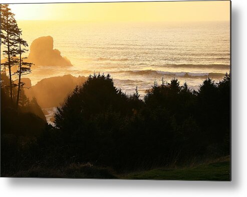 Sunset Metal Print featuring the photograph Sunset at Ecola Point #1 by Steven A Bash