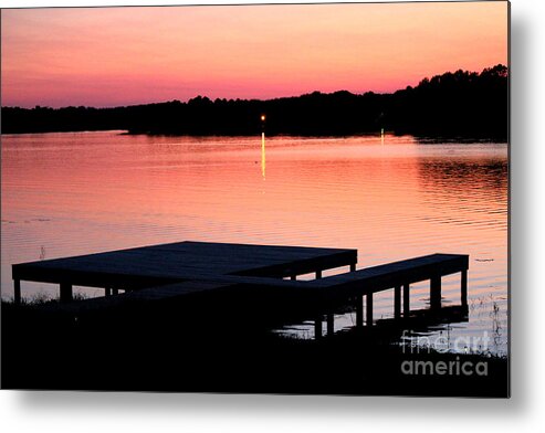 Sunset Metal Print featuring the photograph Sunset View From Dockside #1 by Kathy White
