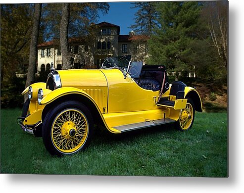 1920 Metal Print featuring the photograph 1920 Kissell Silver Special Speedster Gold Bug by Tim McCullough