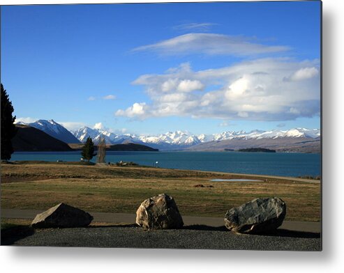 Mountains Metal Print featuring the photograph 3 Rocks and a Vista by Jan Lawnikanis