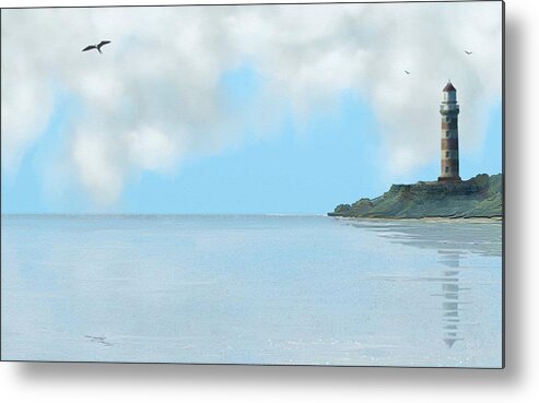 Lighthouse Metal Print featuring the digital art Lighthouse #2 by Tony Rodriguez