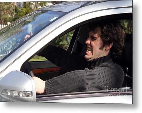 Adult Metal Print featuring the photograph Road Rage #4 by Photo Researchers