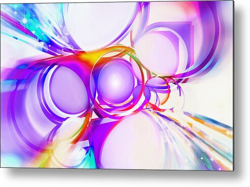 Rainbow Metal Print featuring the painting Abstract Of Circle #5 by Setsiri Silapasuwanchai