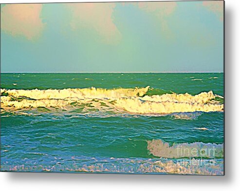 Water Metal Print featuring the photograph A Big Breaker Wave by Joan McArthur