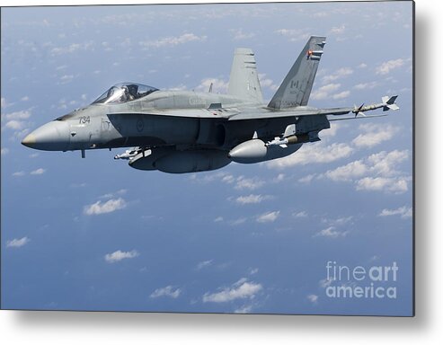 Libya Metal Print featuring the photograph A Cf-188a Hornet Of The Royal Canadian by Gert Kromhout