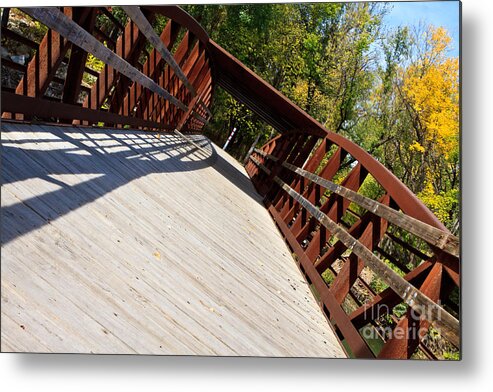 Pedestrian Bridge Metal Print featuring the photograph A Long Walk by Lawrence Burry