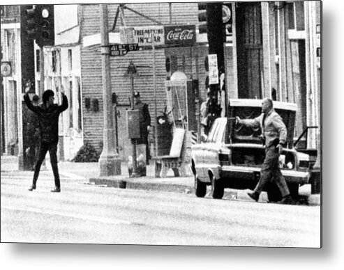 History Metal Print featuring the photograph A Plainclothes Policemen Arrests An by Everett