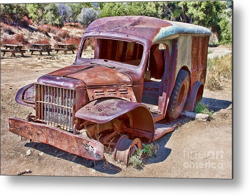 Digital Art/hdr/truck Metal Print featuring the photograph Abandoned Medic Truck by Jason Abando