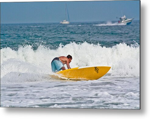 After Catching A Great Wave Metal Print featuring the photograph After Catching a Great Wave by Ann Murphy