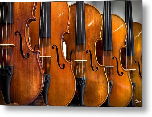 Violin Metal Print featuring the photograph All In A Row by Endre Balogh