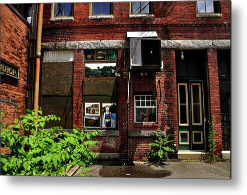 Alley Life And Art Metal Print featuring the photograph Alley Life and Art by Mark Valentine