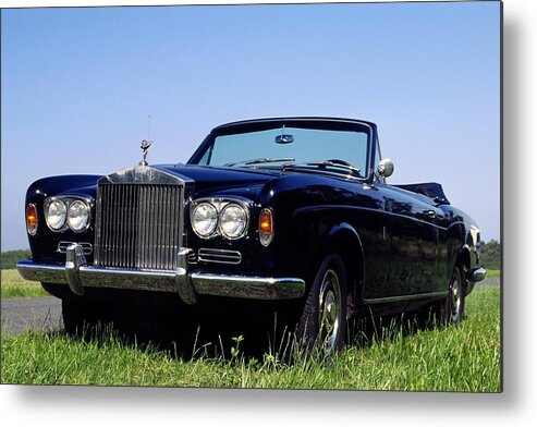 Antique Rolls Royce Convertible Car Metal Print featuring the photograph Antique Rolls Royce by Sally Weigand