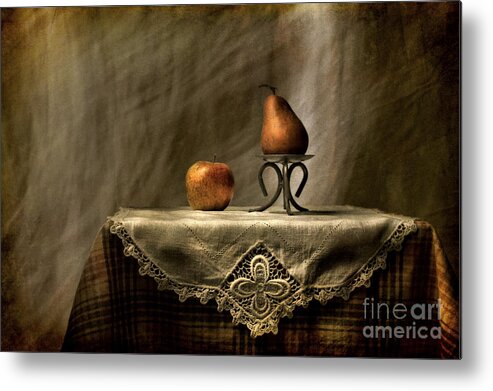 Apple Metal Print featuring the photograph Apple and Pear by Sari Sauls