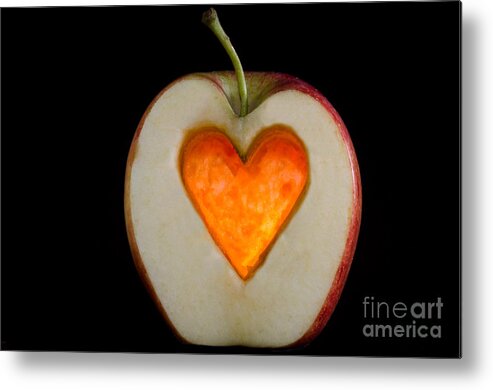 Apple Metal Print featuring the photograph Apple with a heart by Mats Silvan
