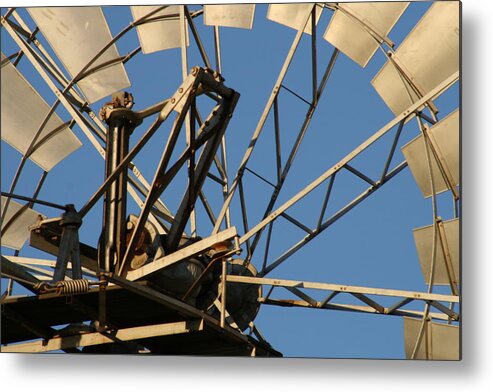 Landscape Metal Print featuring the photograph Aussie Windmill by Jan Lawnikanis