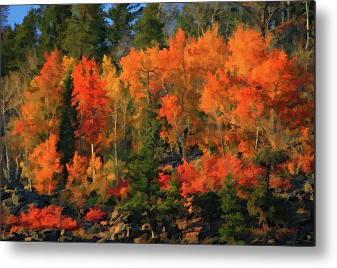 Autumn Water Colors Metal Print featuring the digital art Autumn Water Colors by Gary Baird