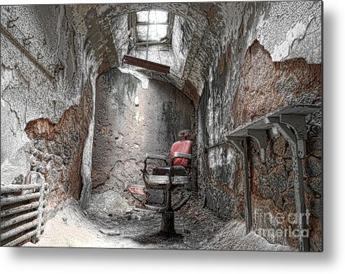 Eastern State Penitentiary Metal Print featuring the photograph Barber - Chair - Eastern State Penitentiary by Paul Ward