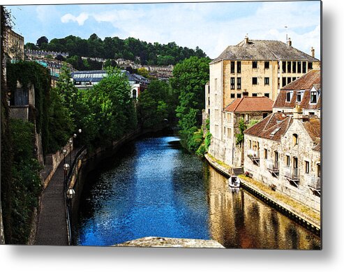City Metal Print featuring the digital art Bath by Mary Jane Armstrong
