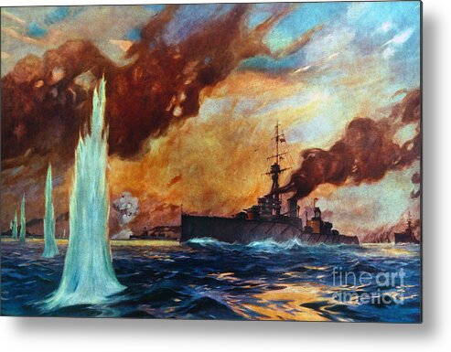 1916 Metal Print featuring the drawing Battle Of Jutland, 1916 by Granger