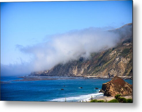 Northern California Metal Print featuring the photograph Big Sur Coastline With Fog by Dina Calvarese