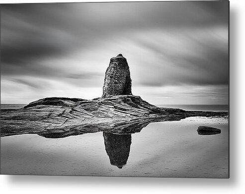 Mono Metal Print featuring the photograph Black Nab Whitby by Ian Barber
