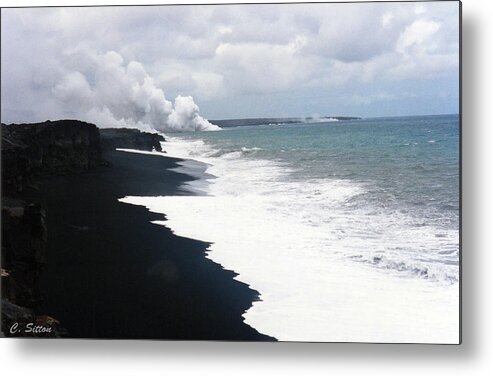 Hawaii Photographs Metal Print featuring the photograph Black Sand Beach by C Sitton