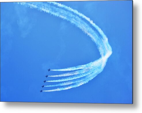 Jets Metal Print featuring the photograph Blue Angels by Kelly Reber