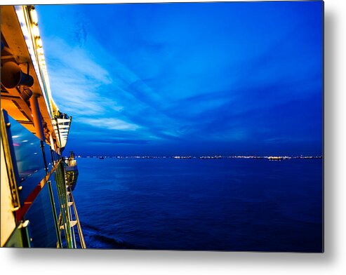 Cruise Metal Print featuring the photograph Blue at Sea by Ray Shiu