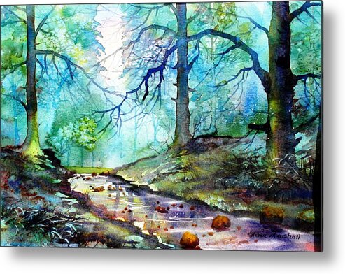 Watercolour Metal Print featuring the painting Blue Beck by Glenn Marshall